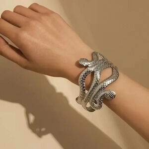 Serpenti Silver Snake Arm Bracelet
